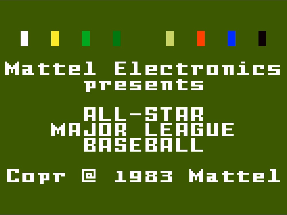 Title Screen of World Championship Baseball for Intellivision